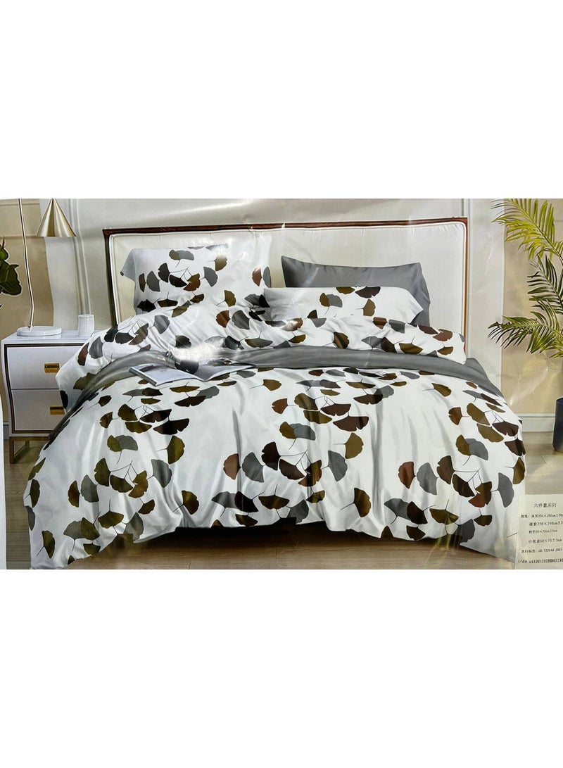 Premium King Bedding Set (6 Piece) – Soft & Breathable 220x240cm Duvet Cover Set Cotton