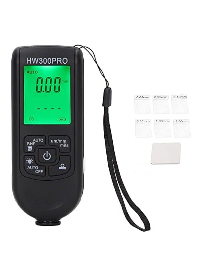 PROMASS Digital Coating Thickness Gauge, Portable Paint Thickness Meter, Automatic Shutdown Function, 0 to 2000UM Range, Coating Measuring Tool for Car Laboratory (Black) - Image 1