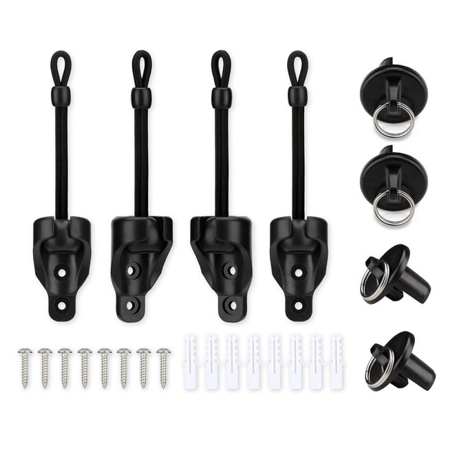 VASETO SHADE PARTS BUNGEE AND END CAPWEATHER RESISTANCEFOR COOLAROO EXTERIOR ROLLER SHADEOUTDOOR BLINDSROLLER SHADESBLACK2 SET