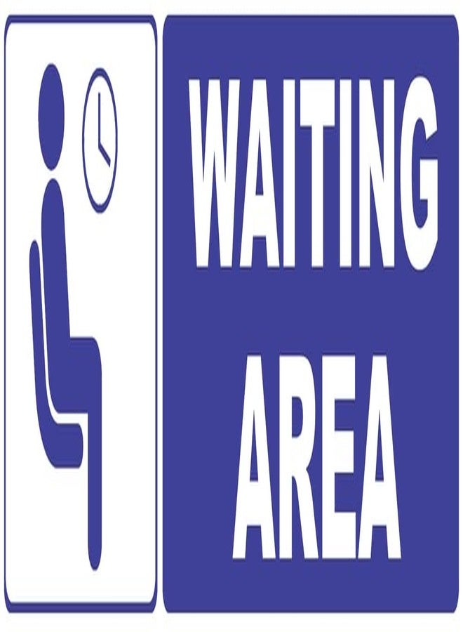 VAAIMAI Waiting Area Foam Board Sticker Sign Board 12X4 Inch Vinyl UV Laminated Waterproof Blue, Pack of 1 - Image 1