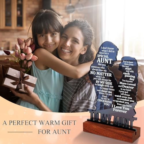 Heartfelt Gifting Sentimental Gifts for Aunt Birthday from Niece, Meaningful Present Ideas for Auntie, Best Aunt Ever Gifts for Mothers Day，Valentines Day, Christmas, Acrylic Decor Sign for Home Bedroom Office Desk - Image 4