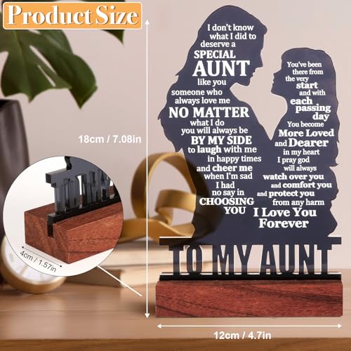 Heartfelt Gifting Sentimental Gifts for Aunt Birthday from Niece, Meaningful Present Ideas for Auntie, Best Aunt Ever Gifts for Mothers Day，Valentines Day, Christmas, Acrylic Decor Sign for Home Bedroom Office Desk - Image 2