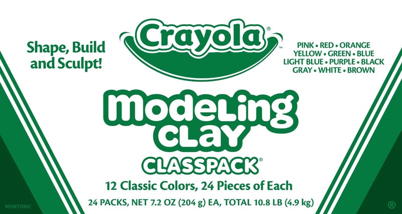 Crayola Modeling Clay Classpack (24 Packs), Bulk Modeling Clay for Kids, 12 Colors, Nontoxic, Classroom Supplies for Kids Arts & Crafts - Image 1