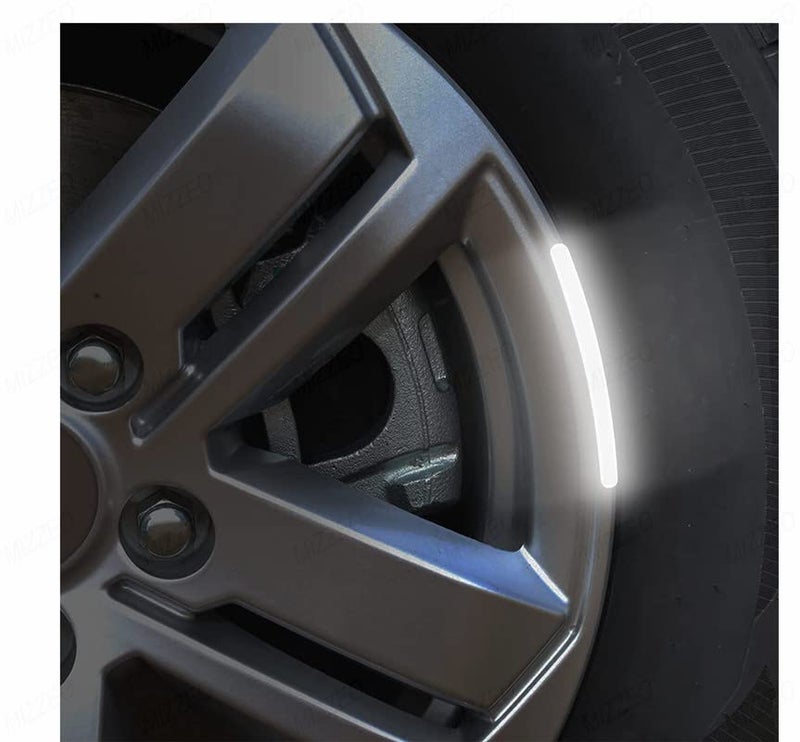 MIZZEO Wheel Rim Decal (20 Pack, Color: White) Universal Fit Car Rim Decals Reflective Car Stickers Compatible with Tata Safari Dicor 2.2L - Image 4