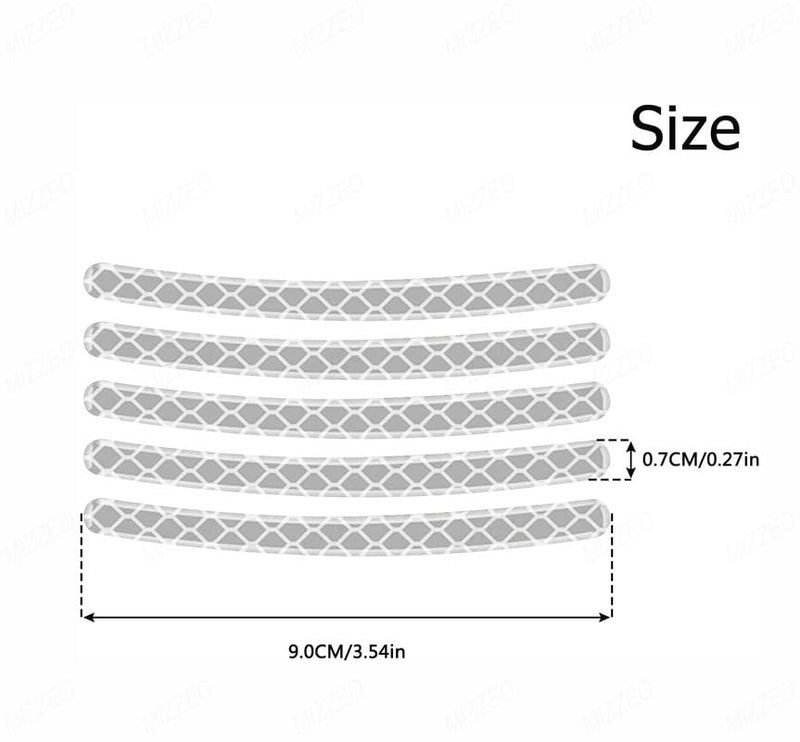 MIZZEO Wheel Rim Decal (20 Pack, Color: White) Universal Fit Car Rim Decals Reflective Car Stickers Compatible with Tata Safari Dicor 2.2L - Image 3