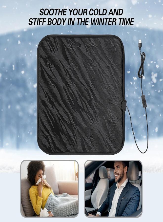 Winter Usb Electric Blanket Heater Automobile Seat Cushion Heating Pad Sofa Chair Warmer Heater Blanket For Car Office Warmer black - Image 2