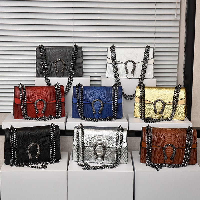 Style Retro Chain Small Square Bag For Women New Trendy Niche Fashion All-Match Shoulder Messenger Bag Bag Bag - Image 3