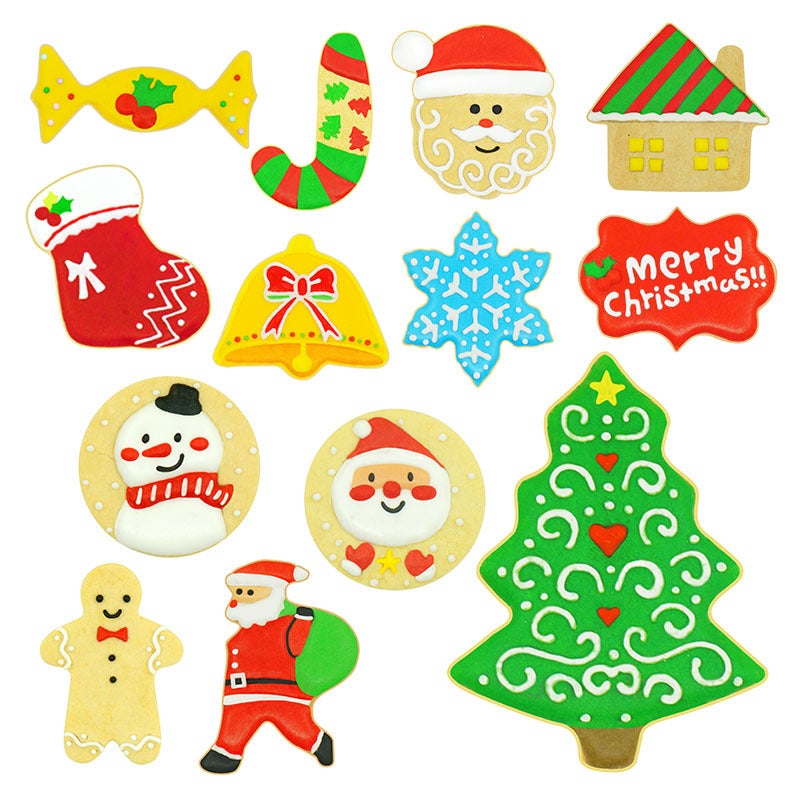 14 Piece Set Christmas Cookie Cutting Mold Suit Stainless Steel Dies Manual Pressing Mold Supplies Household Thick Baking - Image 2
