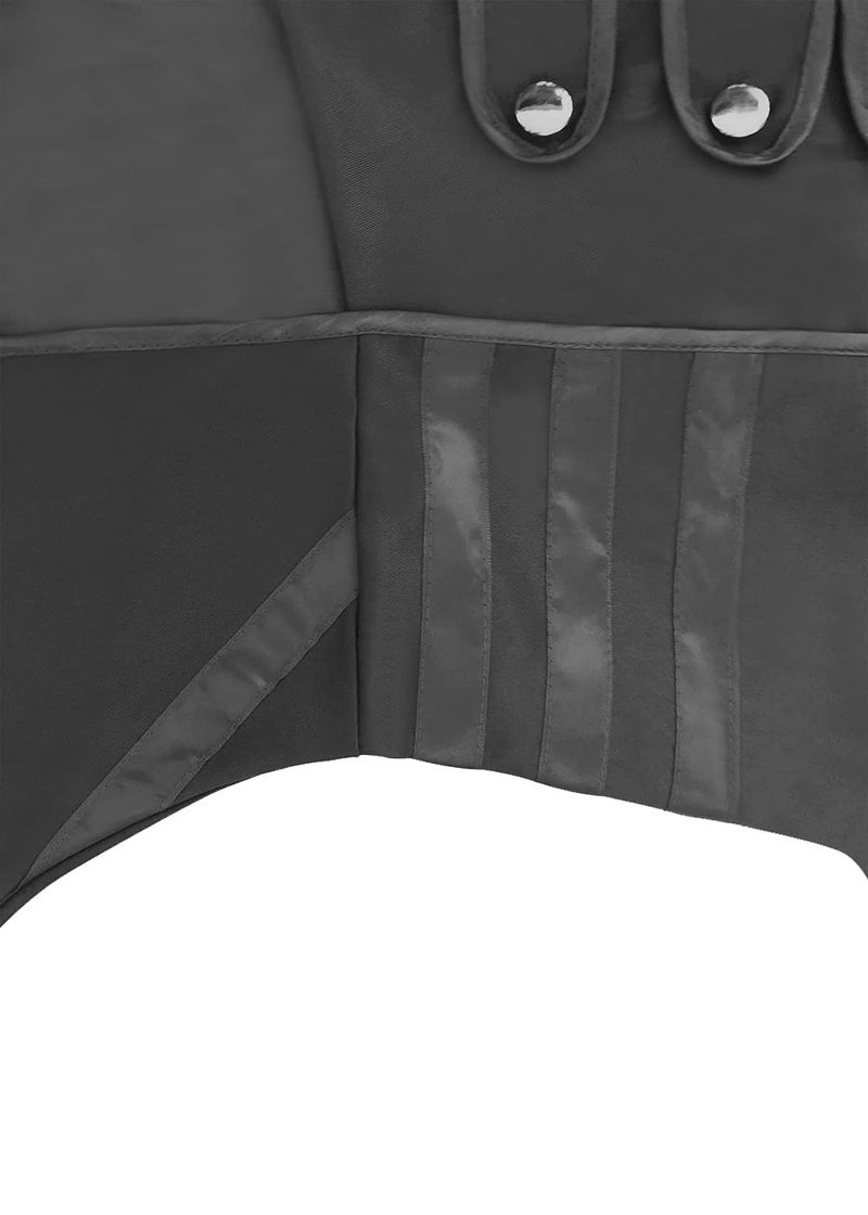 AI'MOURI Gothic Tailcoat Halloween Costumes for Women, Medieval Irregular Hem Steampunk Corset Victorian Tailcoat Jacket(Black,M) - Image 5