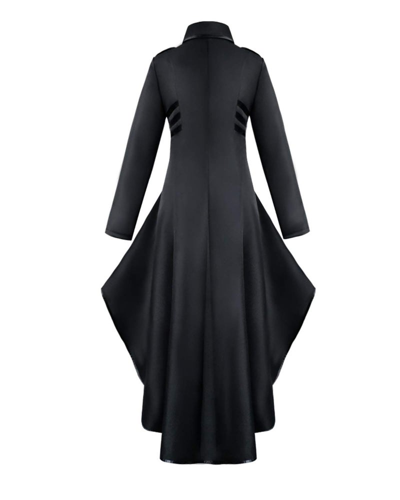 AI'MOURI Gothic Tailcoat Halloween Costumes for Women, Medieval Irregular Hem Steampunk Corset Victorian Tailcoat Jacket(Black,M) - Image 2
