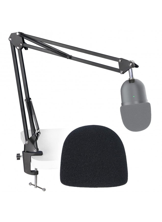 SUNMON Seiren Mini Boom Arm Mic Stand with Pop Filter, Adjustable Suspension Boom Scissor Arm Stand with Pop Filter for Razer Seiren Mini USB Streaming Microphone by SUNMON - Image 1
