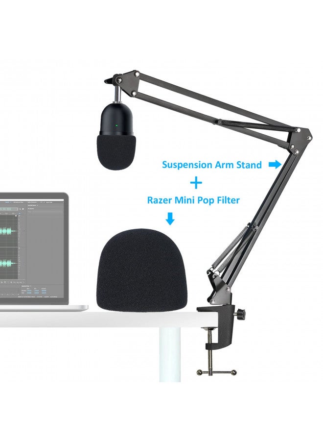 SUNMON Seiren Mini Boom Arm Mic Stand with Pop Filter, Adjustable Suspension Boom Scissor Arm Stand with Pop Filter for Razer Seiren Mini USB Streaming Microphone by SUNMON - Image 3