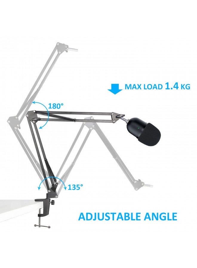 SUNMON Seiren Mini Boom Arm Mic Stand with Pop Filter, Adjustable Suspension Boom Scissor Arm Stand with Pop Filter for Razer Seiren Mini USB Streaming Microphone by SUNMON - Image 4