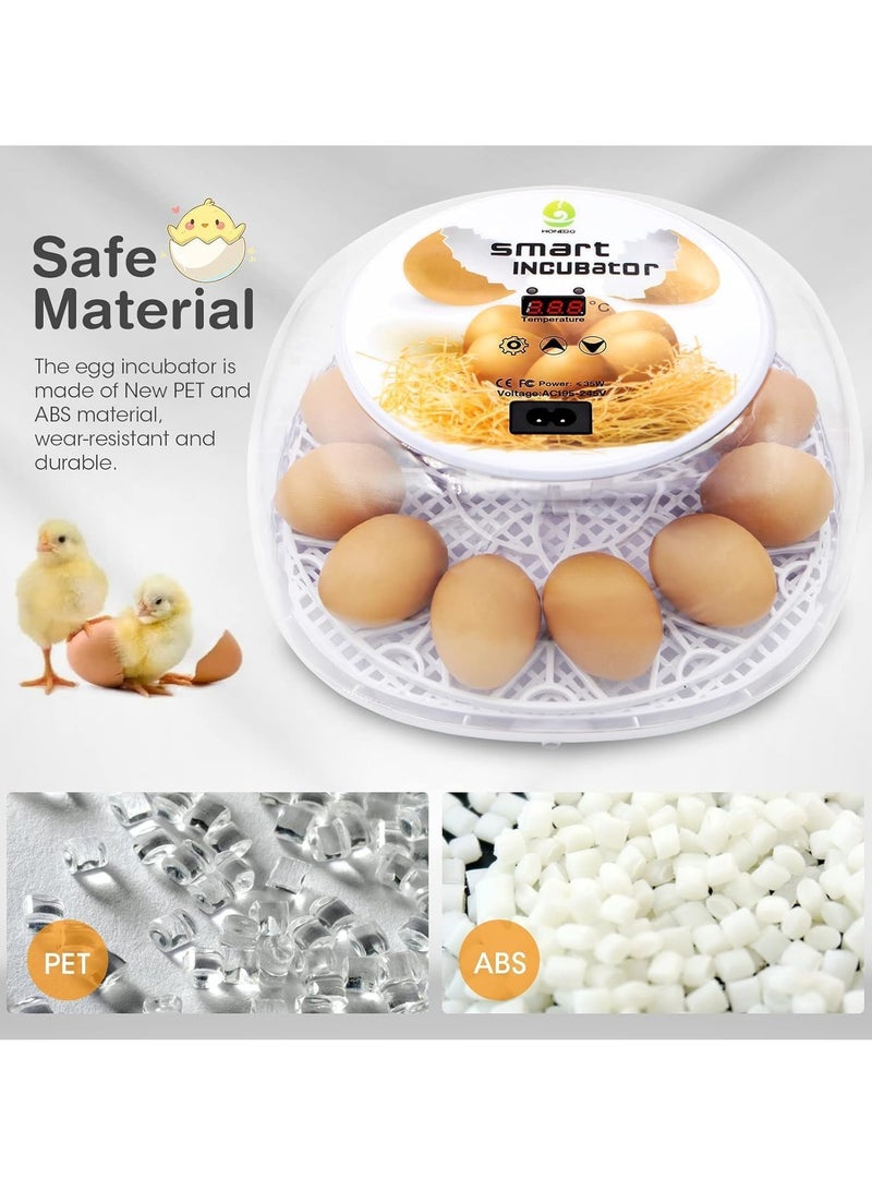 Relex Egg Incubator for Hatching with Automatic Egg Turning Led Egg Test Lamp Clear Lid Easy to Wash 12 Eggs Poultry Hatcher Farm Bird Quail Chicken Poultry Farm Hatcher Turner Incubation Tools  - Image 3
