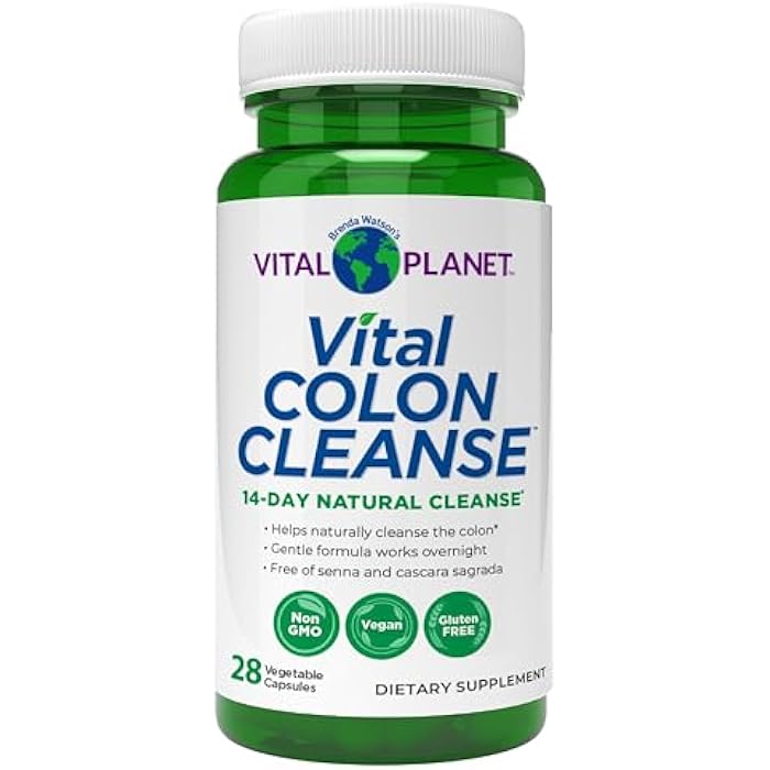 Vital Planet – Vital Colon Cleanse 14-Day Colon Cleanser and Detox with Magnesium Hydroxide, Slippery Elm, and Aloe for Digestive Health Support, Occasional Constipation, and Bloating 28 Capsules - Image 1