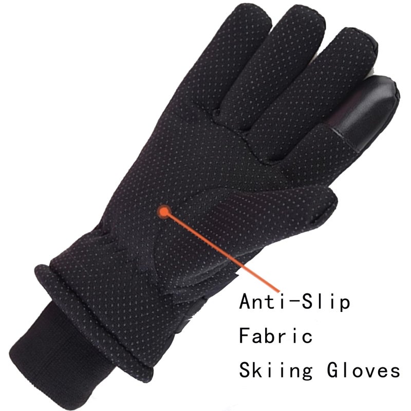 IZUS Men Winter Cold-Weather-Gloves Touchscreen Windproof-Ski-Gloves Thin-Fleece-Thermal Cycling-Mittens Water-Repellent - Image 4