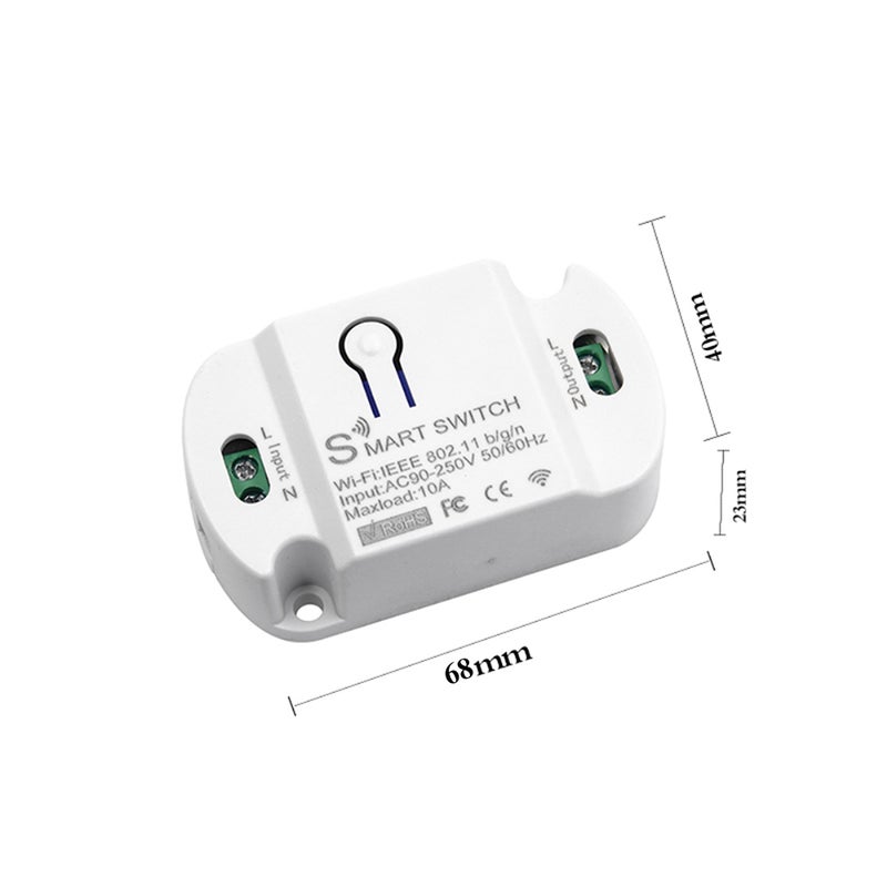 Mini Wi-Fi Switch Module 10A Wi-Fi Intelligent Relay Light Switch APP Remote Control Voice Control DIY Breaker Module Home Appliance Automation (AC 90-250V) - Image 3