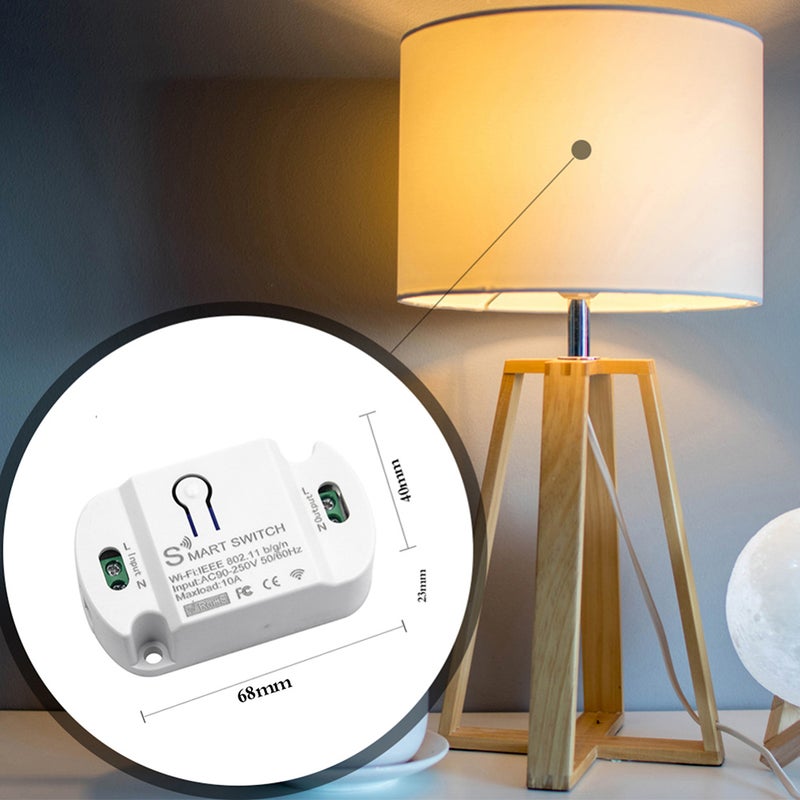 Mini Wi-Fi Switch Module 10A Wi-Fi Intelligent Relay Light Switch APP Remote Control Voice Control DIY Breaker Module Home Appliance Automation (AC 90-250V) - Image 4