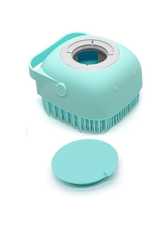 SURORAIN Pet Dog Bath Brush Soft Silicone Dog Shampoo Brush, Brush Hair Fur Grooming Cleaning Brush Soft Shampoo Dispenser (Blue) - Image 1