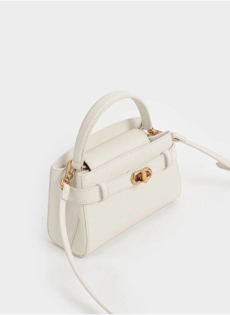 Charles & Keith Aubrielle Metallic-Buckle Top Handle Bag  - Image 5