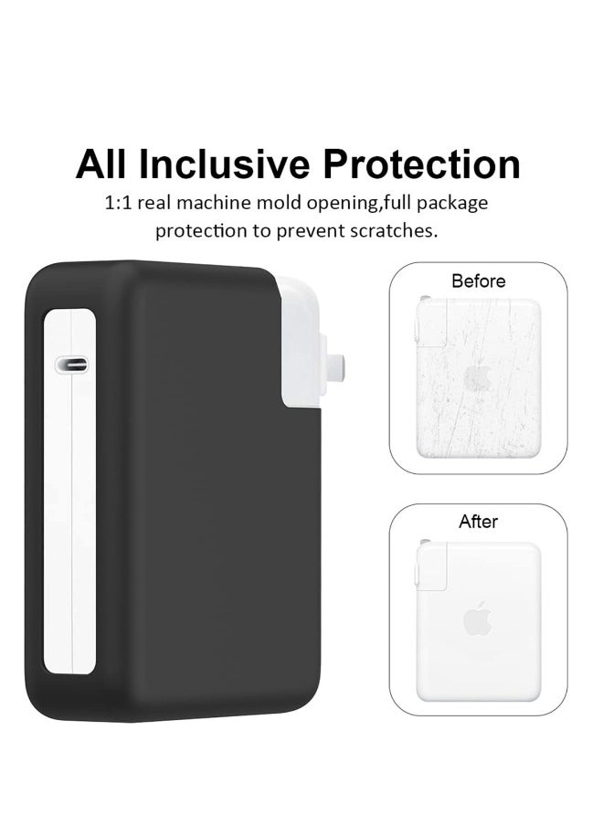 Generic - Charger Case for Apple MacBook Pro, for M1 Max/M1 Pro 140w Power Adapter Black Silicone Case for Computer Charger Anti-drop Dust Case - Image 1