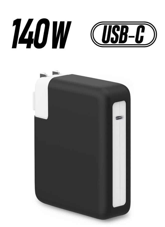 Generic - Charger Case for Apple MacBook Pro, for M1 Max/M1 Pro 140w Power Adapter Black Silicone Case for Computer Charger Anti-drop Dust Case - Image 1