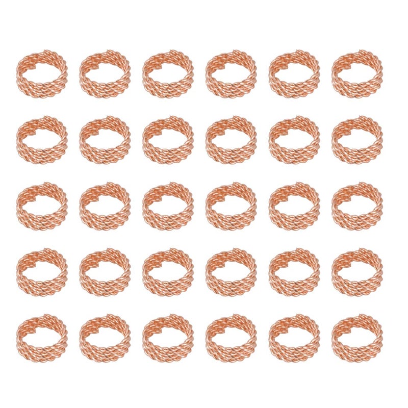 comfrt 30PCS Dreadlocks Beads Dreadlocks Cuffs Adjustable Wig Iron Hair BraidsStrong Iron Hair Cuffs Rings Accessories for Man Woman Hair Extension (Rose Golden) - Image 1