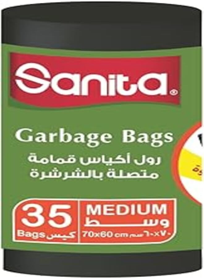 Sanita Sanita Garbage Bags Medium Black 35 bags 
