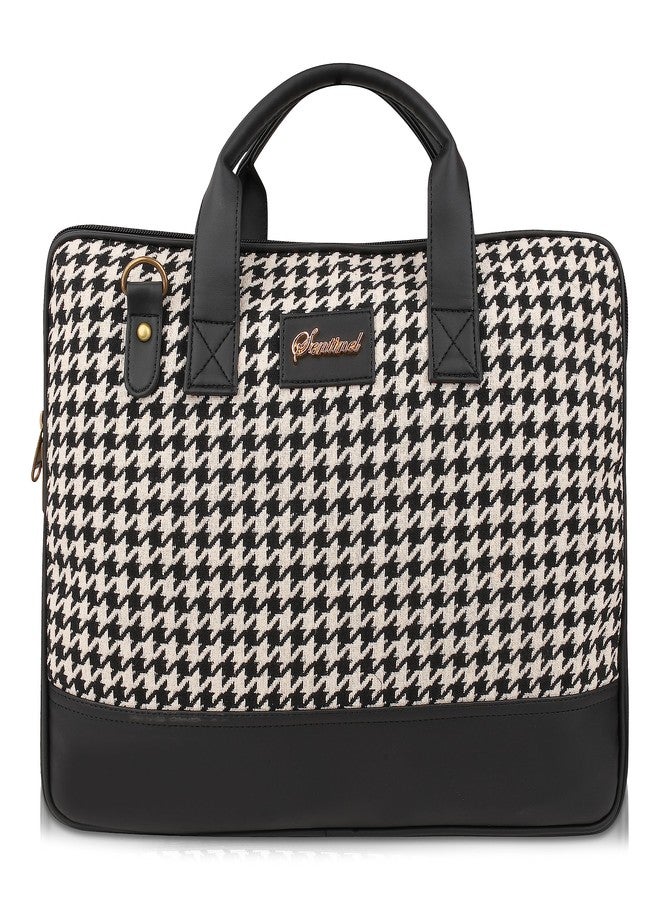 SENTINEL Houndstooth Pattern 15.6 Inches Women Laptop Bag| Women Office Laptop Bag| Laptop Bag| Laptop Case & Cover| Laptop Sleeve Messenger Bag - Image 1