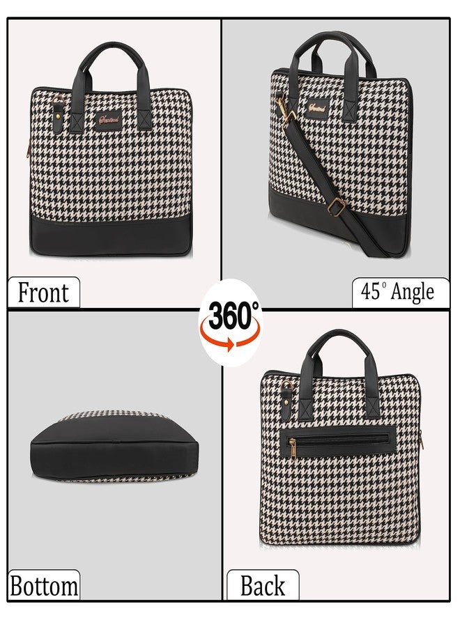 SENTINEL Houndstooth Pattern 15.6 Inches Women Laptop Bag| Women Office Laptop Bag| Laptop Bag| Laptop Case & Cover| Laptop Sleeve Messenger Bag - Image 4