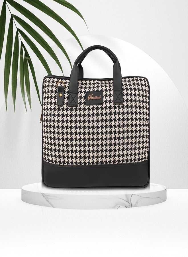 SENTINEL Houndstooth Pattern 15.6 Inches Women Laptop Bag| Women Office Laptop Bag| Laptop Bag| Laptop Case & Cover| Laptop Sleeve Messenger Bag - Image 3