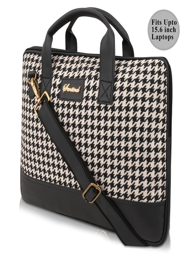 SENTINEL Houndstooth Pattern 15.6 Inches Women Laptop Bag| Women Office Laptop Bag| Laptop Bag| Laptop Case & Cover| Laptop Sleeve Messenger Bag - Image 2
