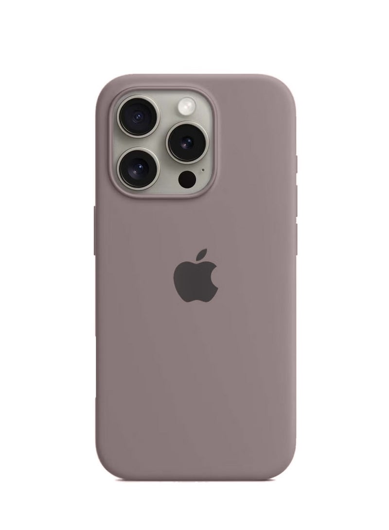 دبليو تيك غطاء الحماية سائل ناعم من السيليكون لآيفون 16 برو ماكس 2024 من أبل - رمادي