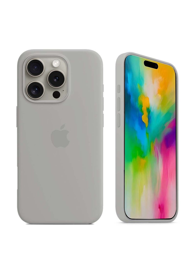 Wtech Apple iPhone 16 Pro Max 2024 Premium Soft Liquid Silicone Case Cover - Grey - Image 4