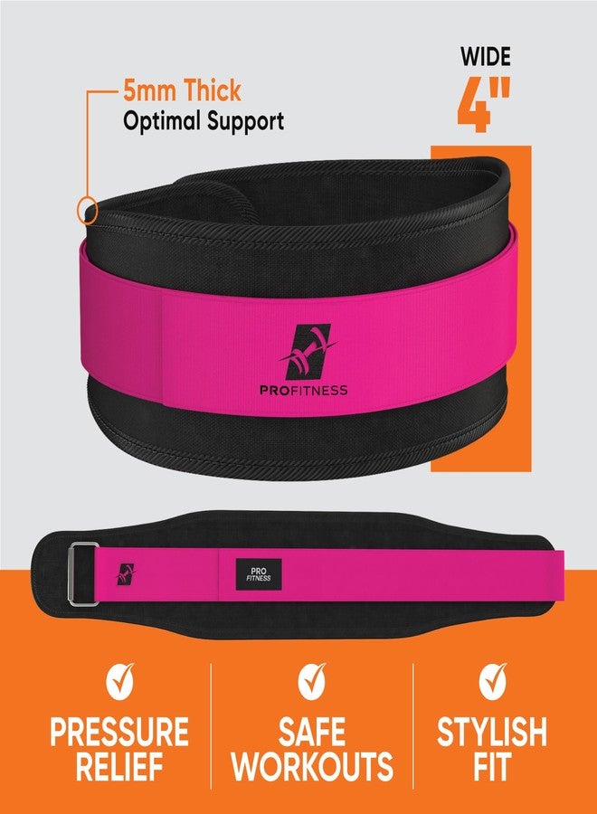 ProFitness Training Belt Women Ideal for Squats, Lunges - Deadlift Training Belt and Squats weight lifting belts for women - Powerlifting Belt for Men and Women (Black/Pink, Large) - Image 2