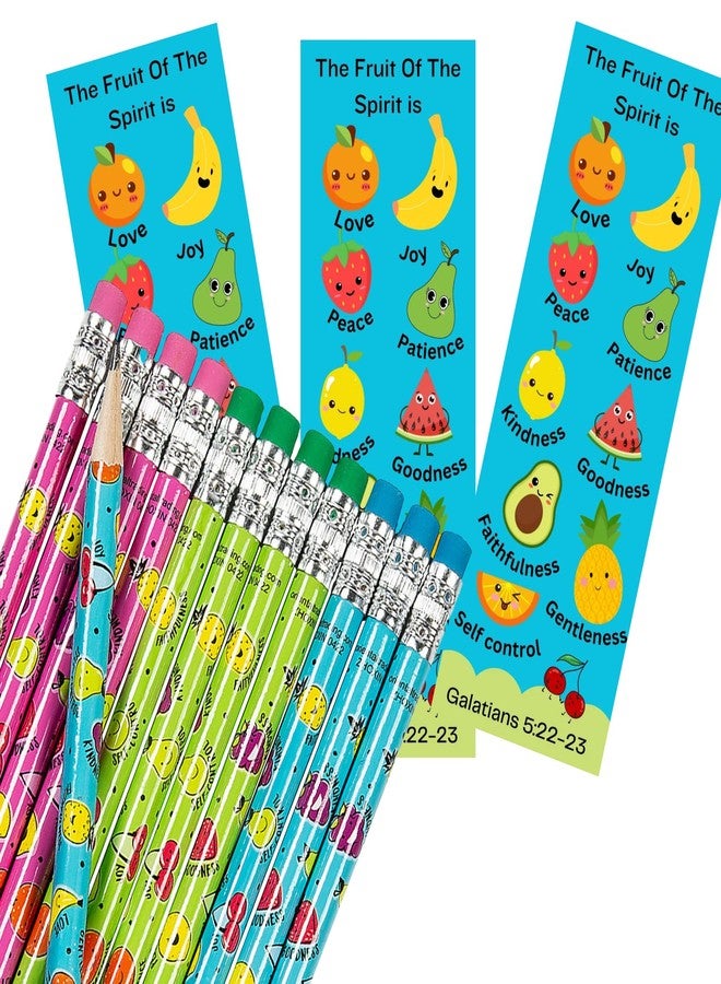 biblebanz Fruit of The Spirit Bookmarks and Pencils Set - 24 Bookmarks & 24 Pencils | Christian Scripture School Supplies, Church Prizes & Faith Gifts - Image 2