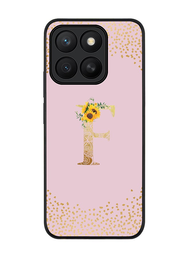 Stylizedd For Honor X8c Case,Slim fit Camera Protection, Shockproof Thin Phone cover  - Custom Floral Monogram - F  (Pink )