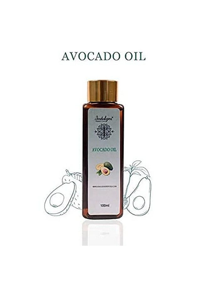Indulgeo ESSENTIALS - Pure Avocado Oil For Hair & Skin (100Ml) 100% Natural Cold Pressed Avocado Moisturizer Carrier Oil For Hair/Face/Skin - Image 1