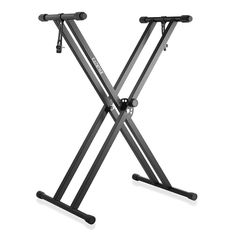 Kadence حامل بيانو قابل للتعديل مزدوج X ثقيل الوزن مع أحزمة قفل (NK13-3kg مزدوج الدعم) - Image 1