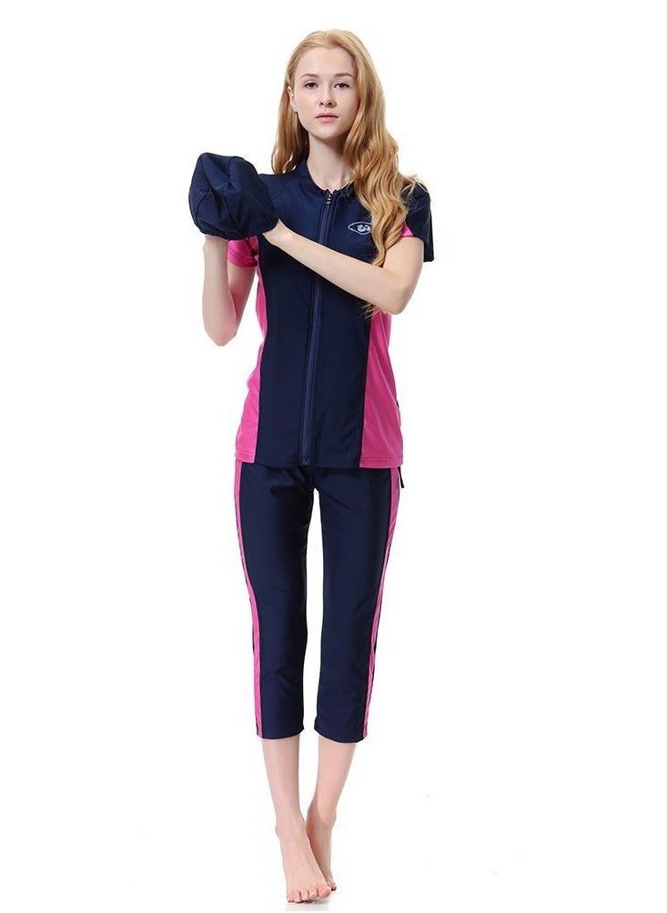 نادانباو 3PCS Women Modest Muslim Swimsuit, Short Sleeves Swimsuits, Full Covered Swimwear, Muslim Beachwear, Swimming Swim Suit - Image 1