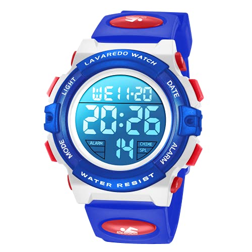 A ALPS A ALPHA Boys Digital Sport Watch, Waterproof Alarm Calendar Analog for 3-15 Year Olds, Rubber Band, LED Display, Multifunctional Chronograph - Image 1
