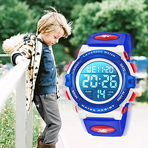 A ALPS A ALPHA Boys Digital Sport Watch, Waterproof Alarm Calendar Analog for 3-15 Year Olds, Rubber Band, LED Display, Multifunctional Chronograph - Image 5