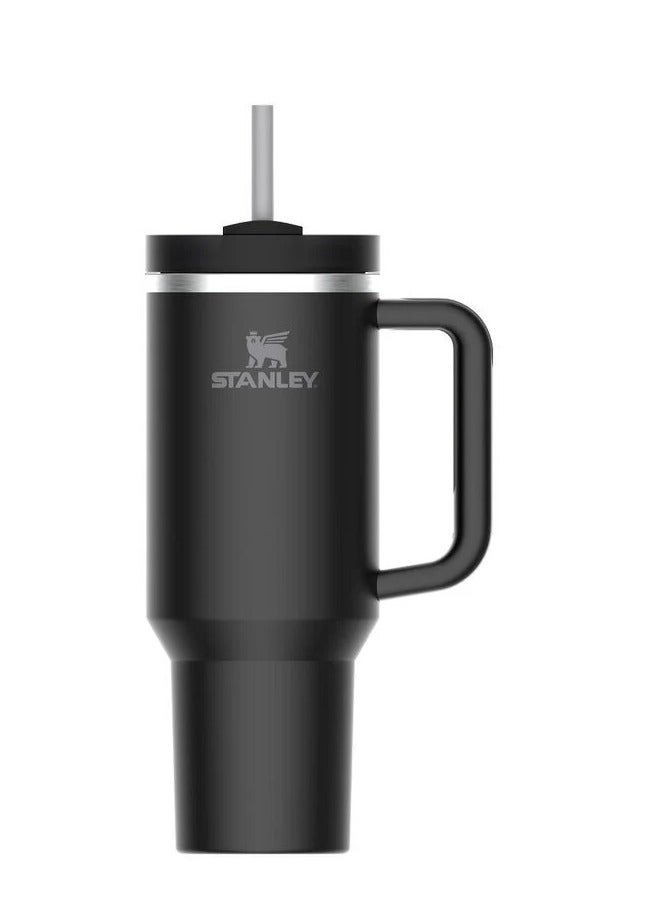 Stanley Quencher H2.0 FlowState Vacuum Insulated Tumbler – 40 oz Black Stainless Steel Travel Mug with Leakproof Lid & Reusable Straw | Double Wall Thermal Flask for Hot & Cold Drinks | Durable Portable Bottle for Coffee, Water, Iced Tea, Smoothies & More  - Image 2