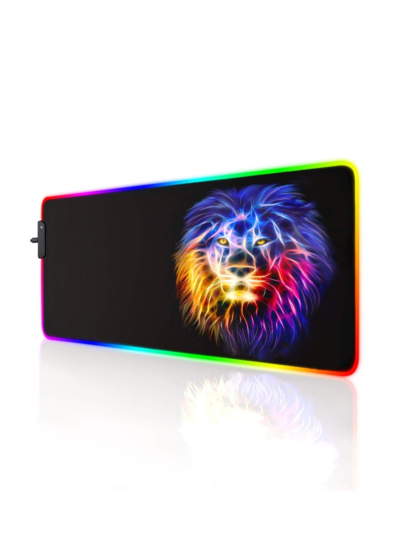 Mouse pad pro Gaming Series RGB Mouse mat Large Leopad Colorful Extended Mousepad Gaming Anime  RGB Lion 30*80 cm - Image 1