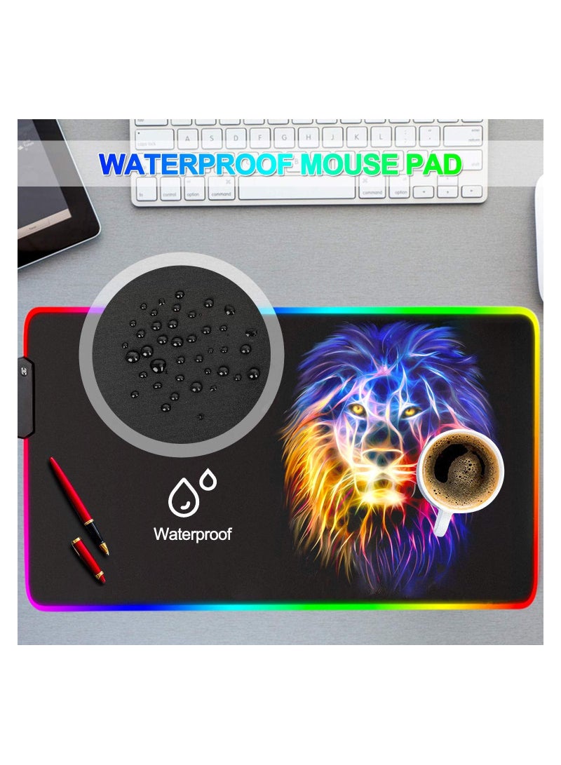 Mouse pad pro Gaming Series RGB Mouse mat Large Leopad Colorful Extended Mousepad Gaming Anime  RGB Lion 30*80 cm - Image 4