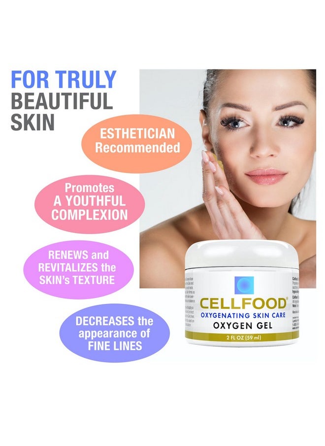 Cellfood - Cellfood Oxygen Gel, 2 fl oz - Nutrient Rich - Provides Moisture & Protection, Decreases Appearance of Fine Lines - Aloe Vera, Lavender Blossom Extract, Cellfood & Glycerine - Hypoallergenic, Non-GMO - Image 1