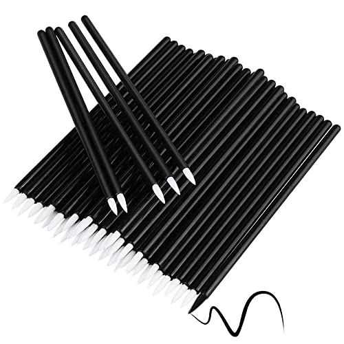 NESA Disposable Eyeliner Brush Eye shadow Applicator Fine Point Eye Liner Pens Lip Liner brushs Cosmetic Wands Makeup Tool set (10 Brushes) - Black - Image 1