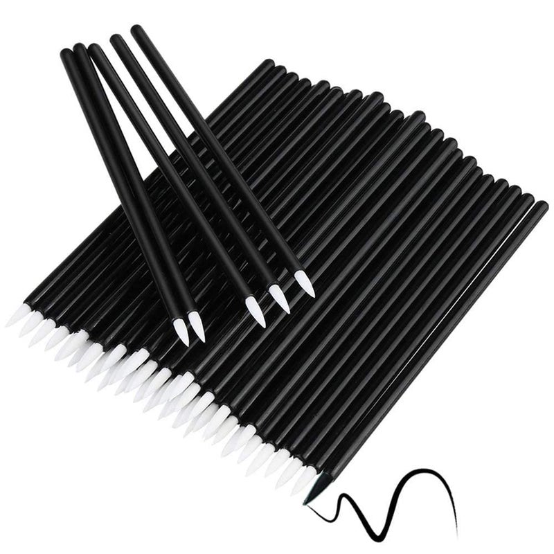 NESA Disposable Eyeliner Brush Eye shadow Applicator Fine Point Eye Liner Pens Lip Liner brushs Cosmetic Wands Makeup Tool set (10 Brushes) - Black - Image 2