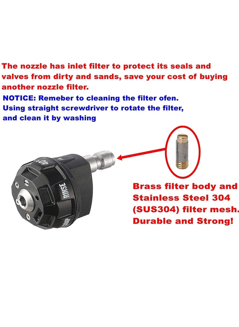 Y&D - Pressure Washer Spray Nozzle, 6-in-1 Quick Change over and Adjustable, 1/4in Plug Connect Tips MAX 4000PSI for - Image 1