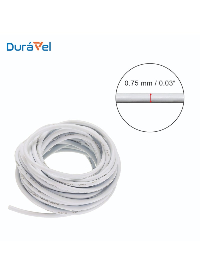 Duravel - Duravel Electrical Cable Wire, White PVC Insulated, Round Flexible Power Cord (2 CORE 10 METER, 0.75MM) - Image 1